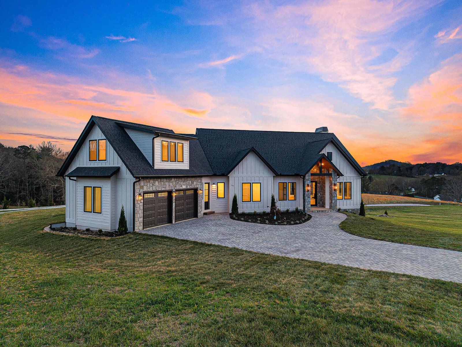 Golden-hour real estate photograph